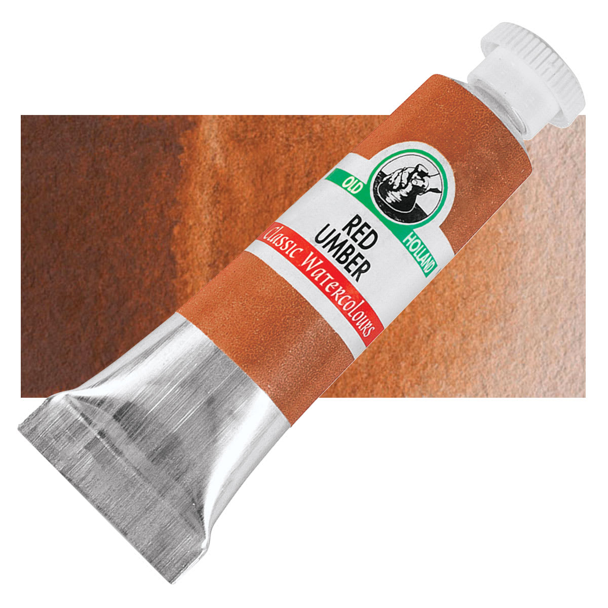 Old Holland Classic Artist Watercolor - Red Umber, 6 ml tube and swatch