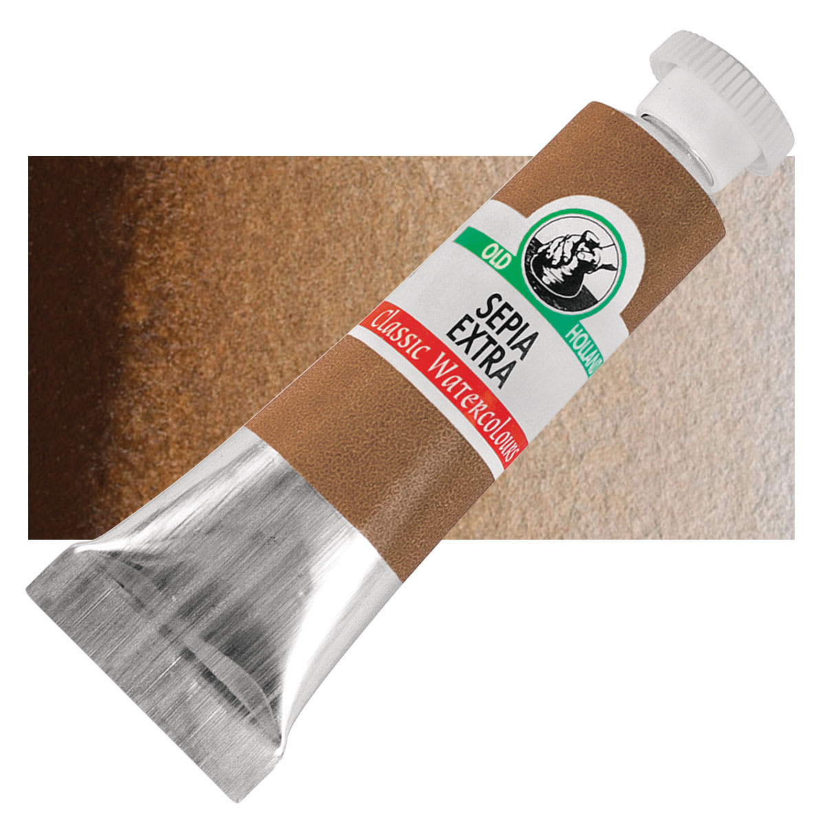 Old Holland Classic Artist Watercolor - Sepia Extra, 6 ml tube and swatch