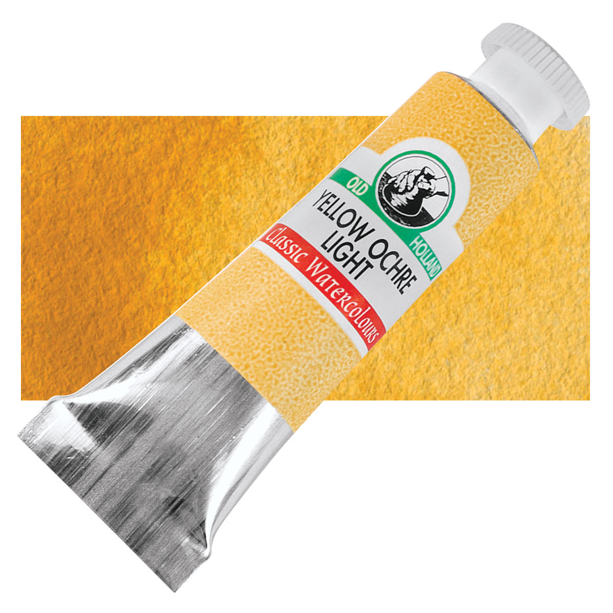 Old Holland Classic Artist Watercolor - Yellow Ochre Light, 6 ml tube and swatch