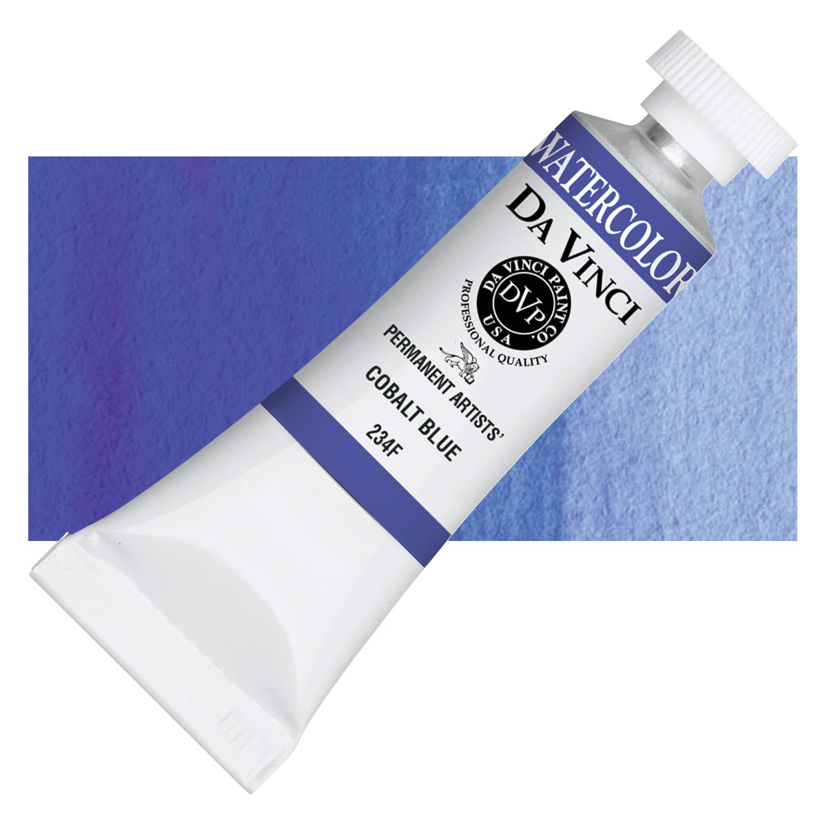 Da Vinci Artists' Permanent Watercolor - Cobalt Blue, 15 ml tube and swatch