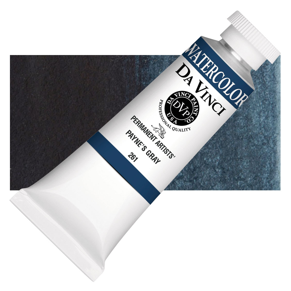 Da Vinci Artists' Permanent Watercolor - Payne's Gray, 37 ml tube and swatch