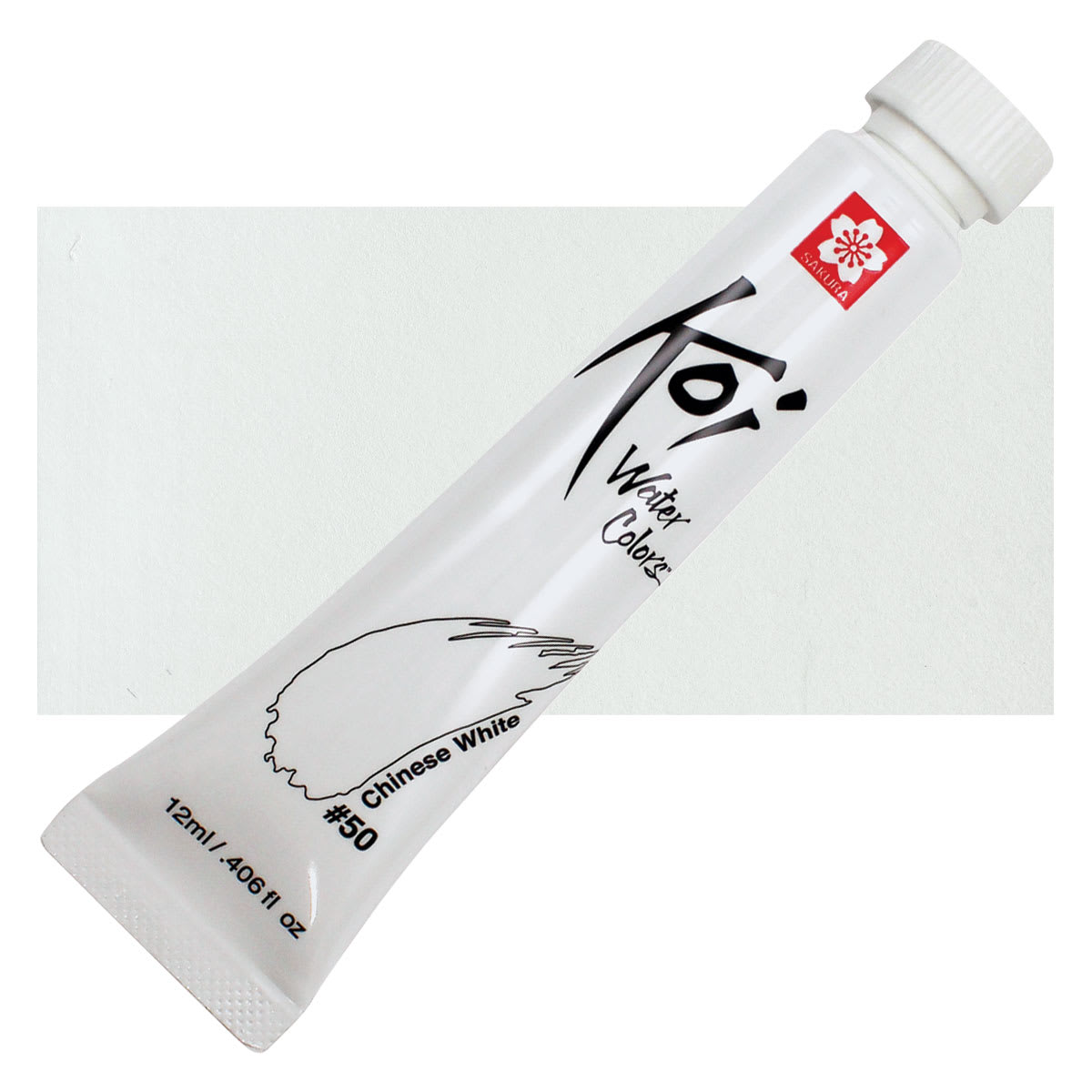 Sakura Koi Watercolor - Chinese White, 12 ml Tube and swatch