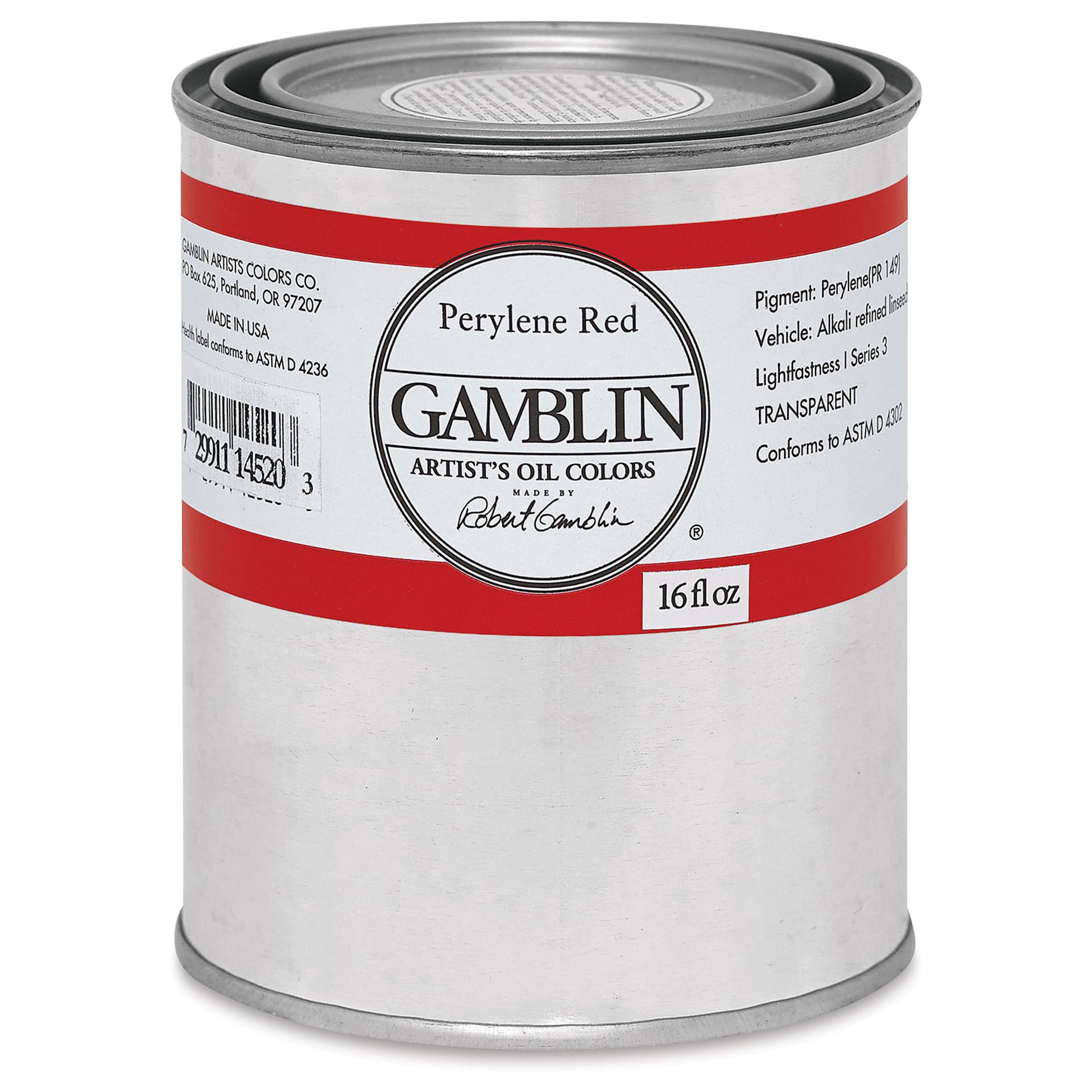 Gamblin Artist's Oil Color - Perylene Red, 16 oz Can