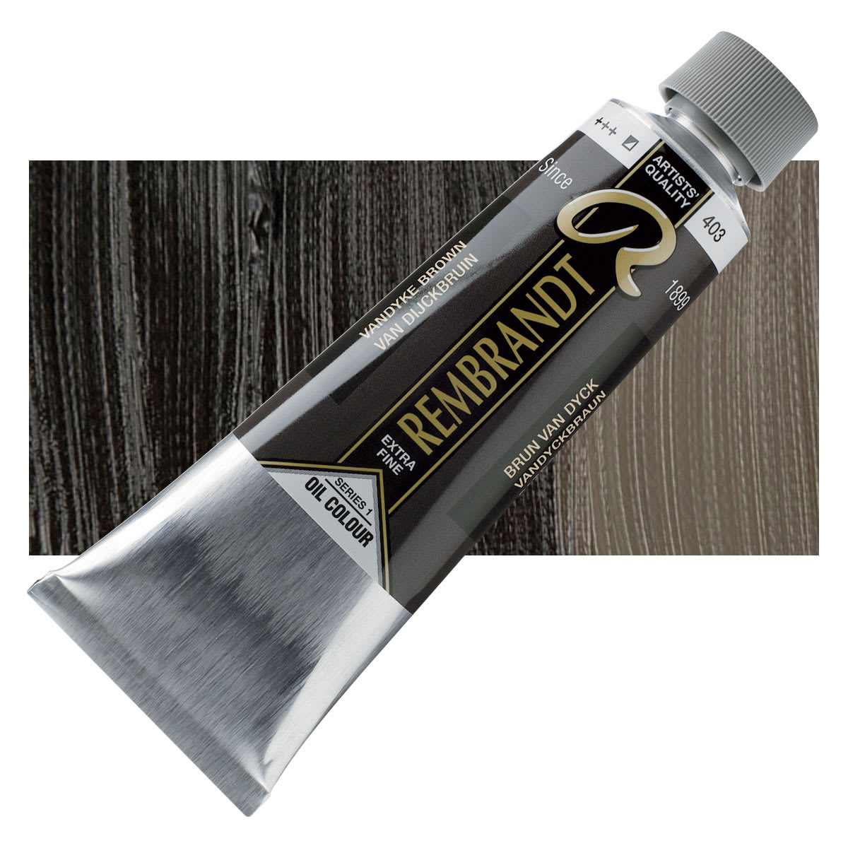 Rembrandt Artists' Oil Color - Vandyke Brown, 150 ml tube and swatch