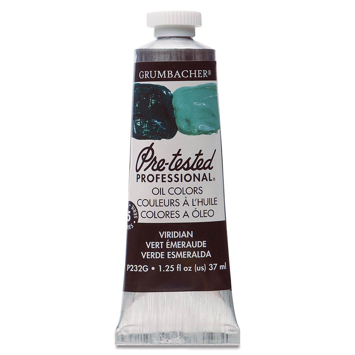Grumbacher Pre-Tested Artists' Oil Color - Viridian, 1.25 oz tube