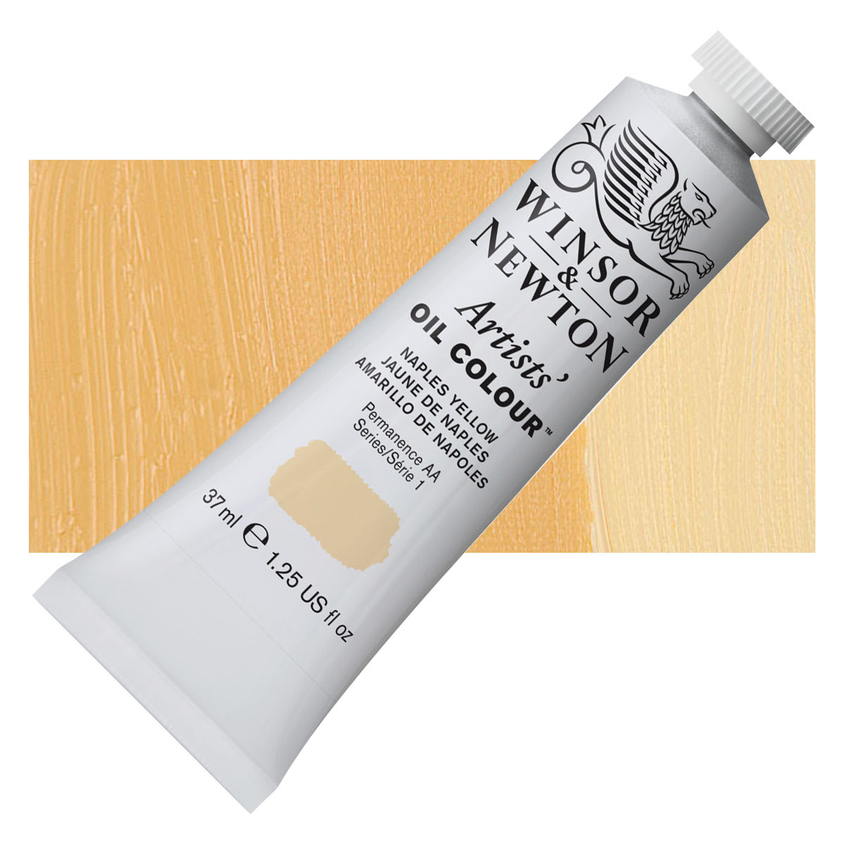 Winsor & Newton Artists' Oil Color - Naples Yellow, 37 ml tube and swatch