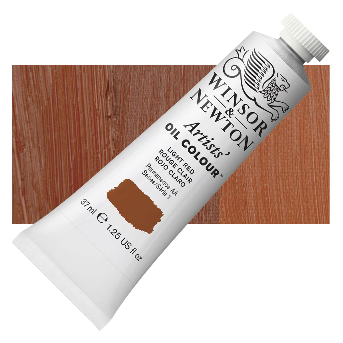 Winsor & Newton Artists' Oil Color - Light Red, 37 ml tube and swatch