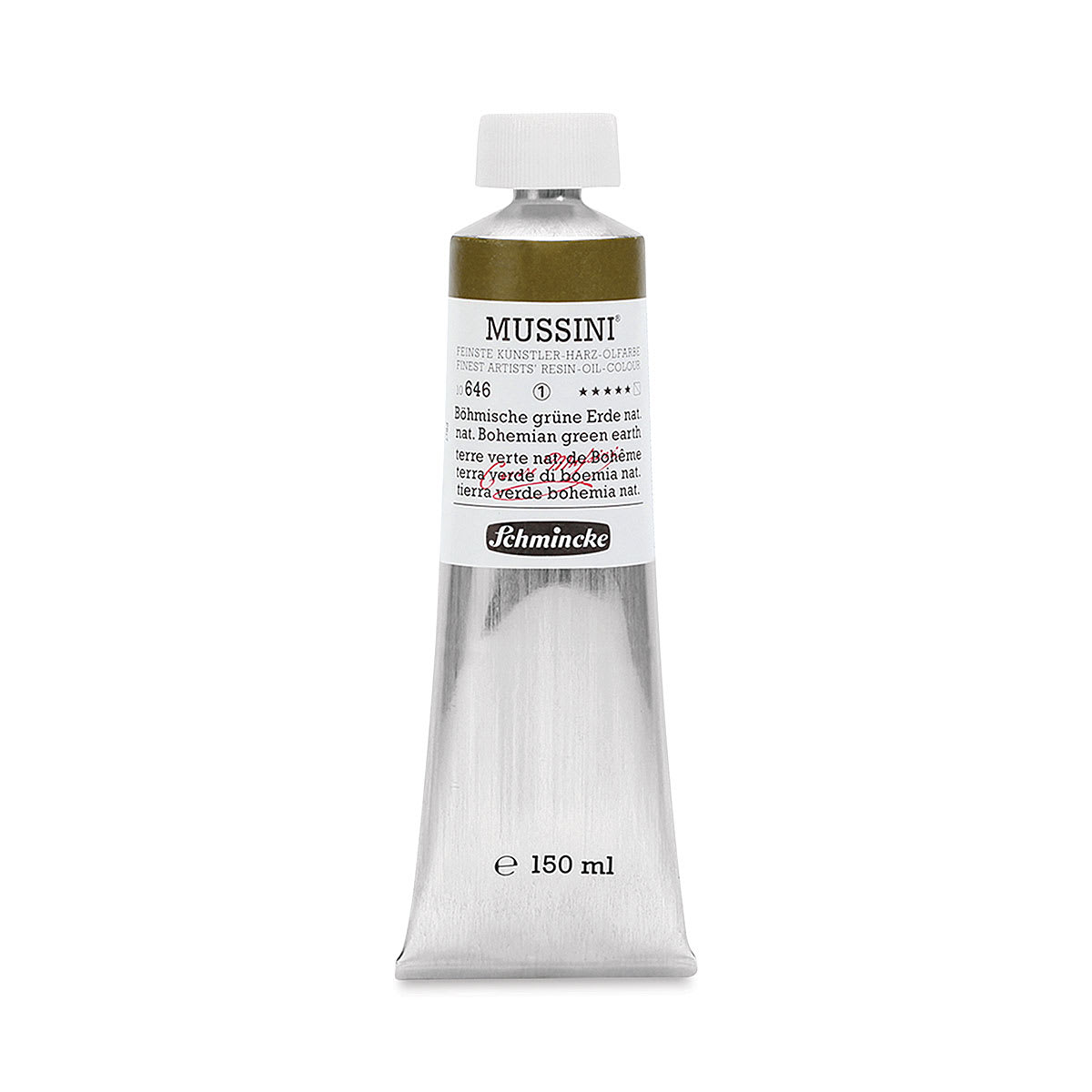 Schmincke Mussini Oil Color - Natural Bohemian Green Earth, 150 ml tube