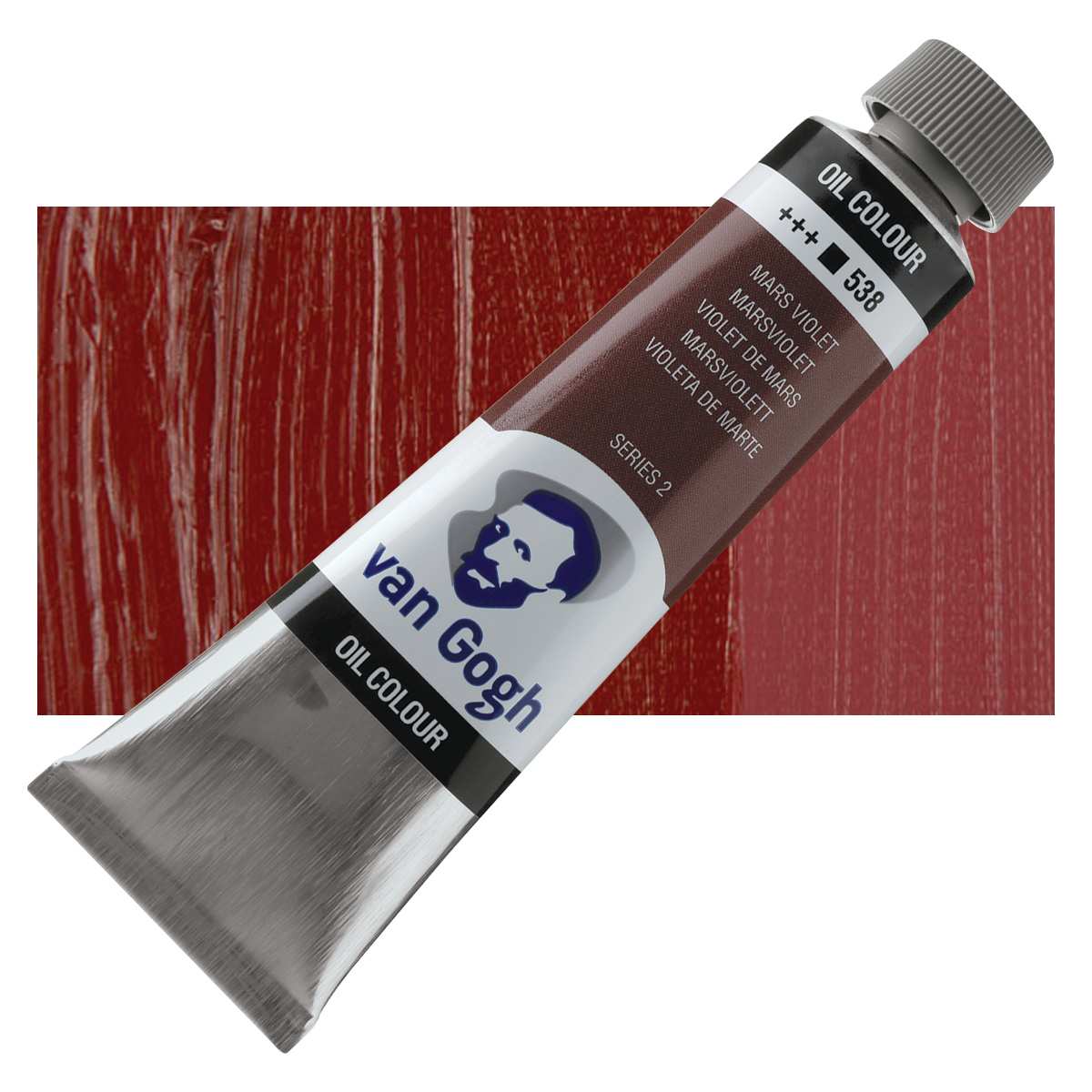 Van Gogh Oil Paint - Mars Violet, 40 ml tube and swatch