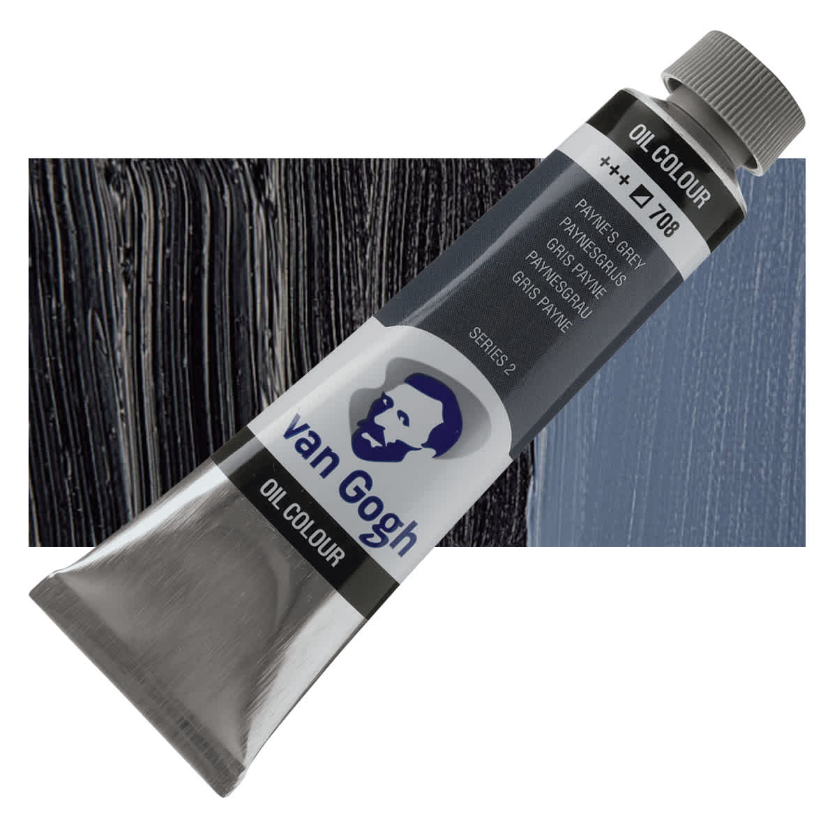 Van Gogh Oil Paint - Paynes Grey, 40 ml tube and swatch