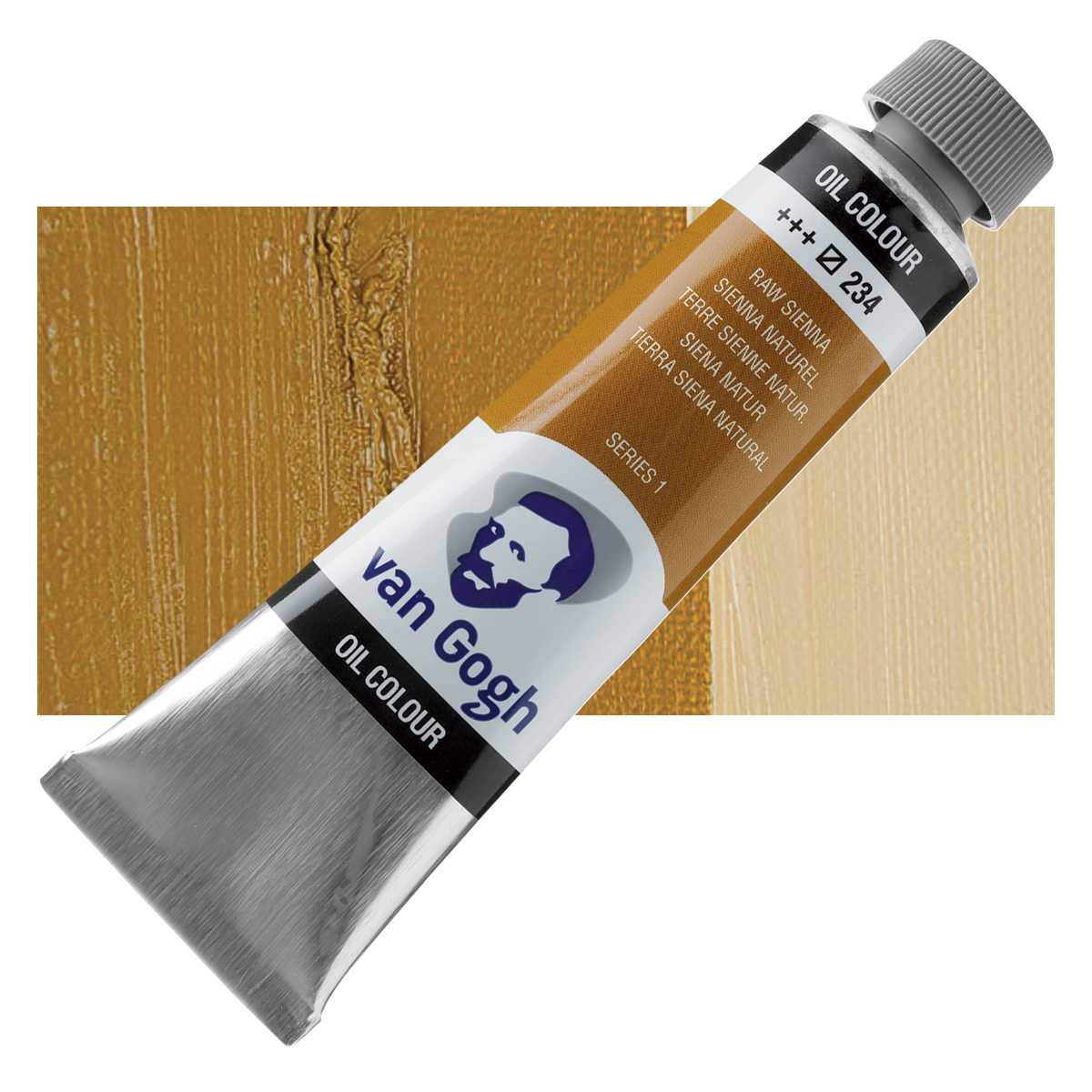 Van Gogh Oil Paint - Raw Sienna, 40 ml tube and swatch