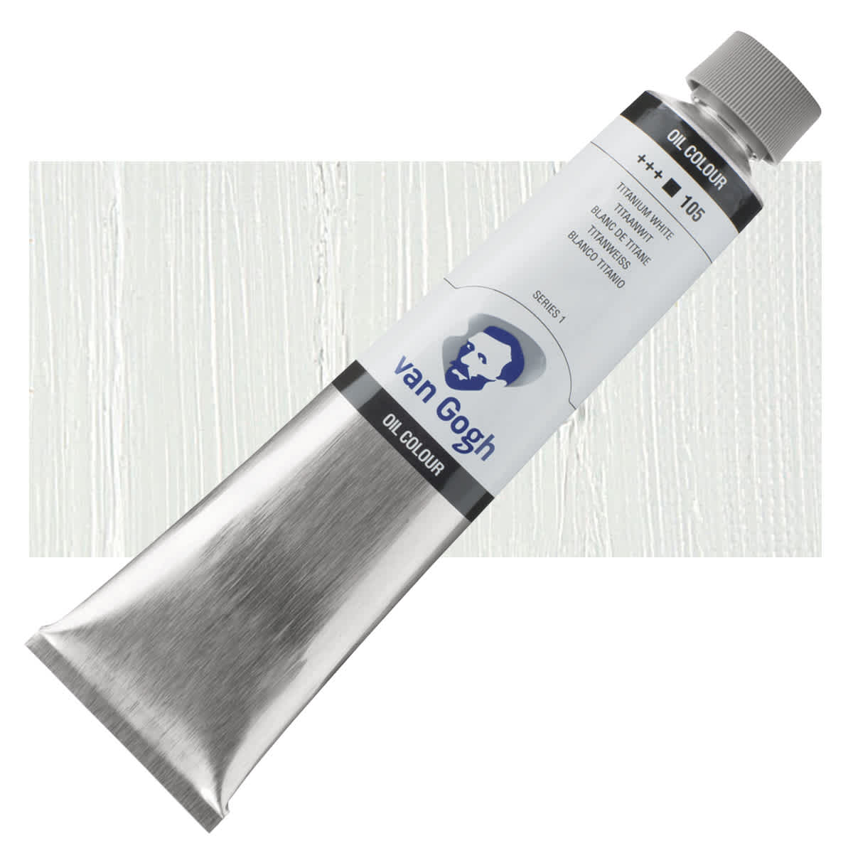 Van Gogh Oil Paint - Titanium White Safflower oil-based, 200 ml tube and swatch