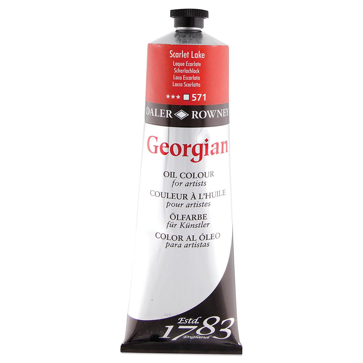 Daler-Rowney Georgian Oil Color - Scarlet Lake, 225 ml tube