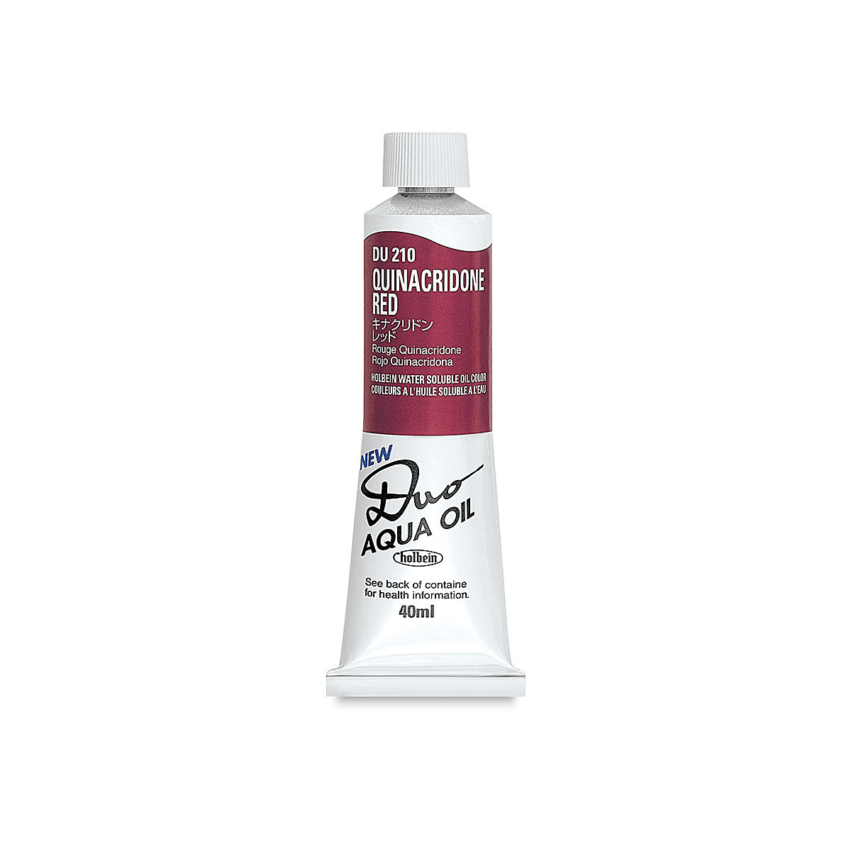 Holbein Duo Aqua Water Soluble Oils - Quinacridone Red, 40 ml tube