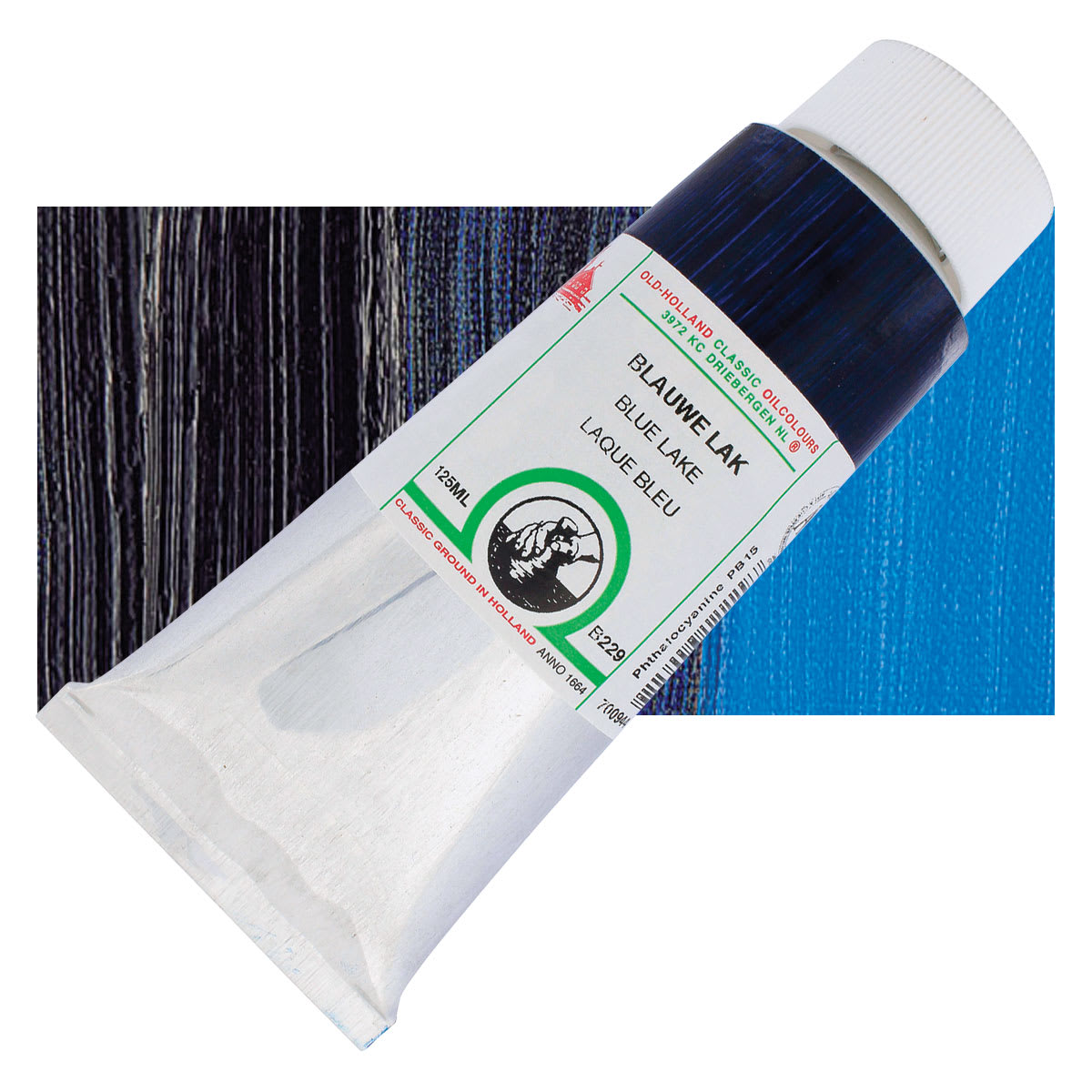 Old Holland Classic Oil Color - Blue Lake, 125 ml tube and swatch