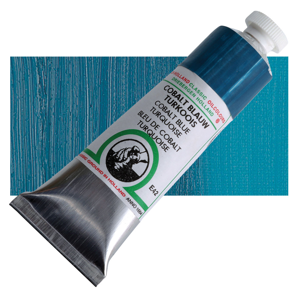 Old Holland Classic Oil Color - Cobalt Blue Turquoise, 40 ml tube and swatch