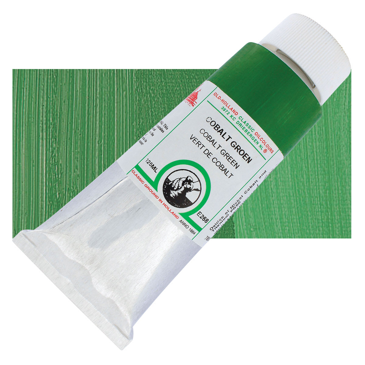 Old Holland Classic Oil Color - Cobalt Green, 125 ml tube and swatch