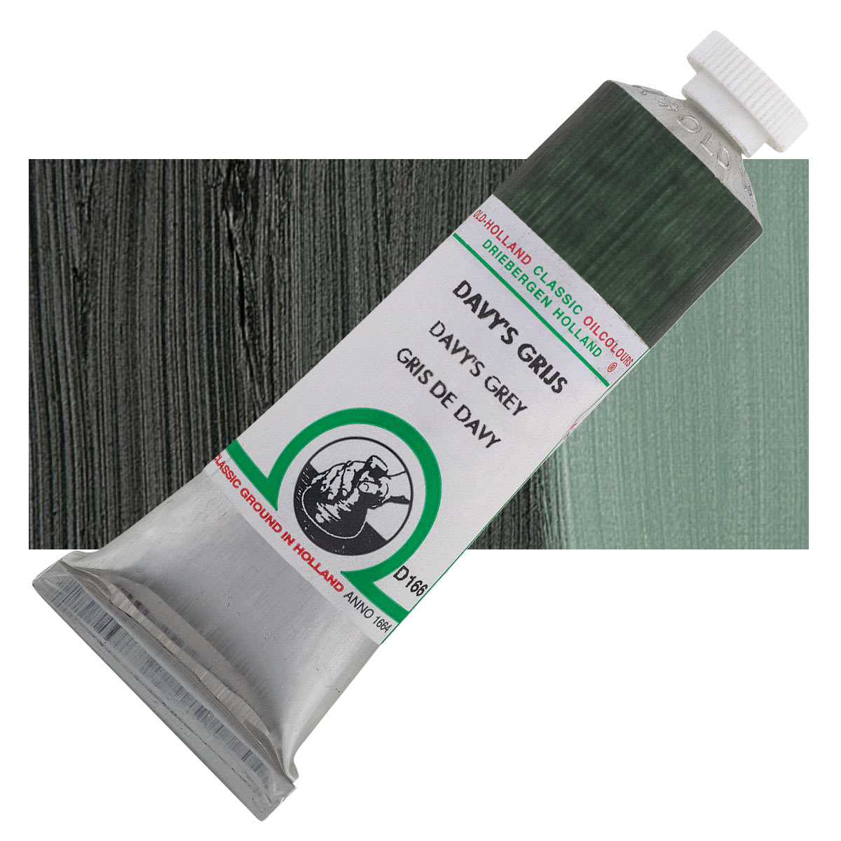 Old Holland Classic Oil Color - Davy's Grey, 40 ml tube and swatch