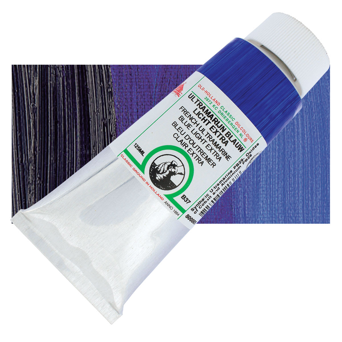 Old Holland Classic Oil Color - French Ultramarine Light Extra, 125 ml tube and swatch