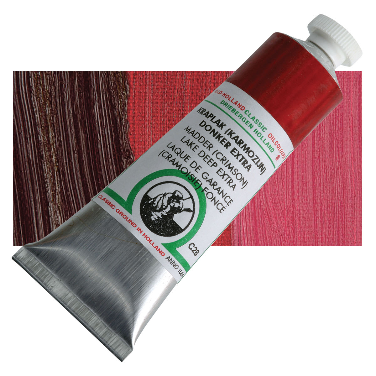 Old Holland Classic Oil Color - Madder (Crimson) Lake Deep Extra, 40 ml tube and swatch