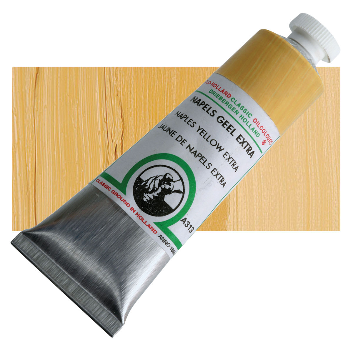 Old Holland Classic Oil Color - Naples Yellow Extra, 40 ml tube and swatch