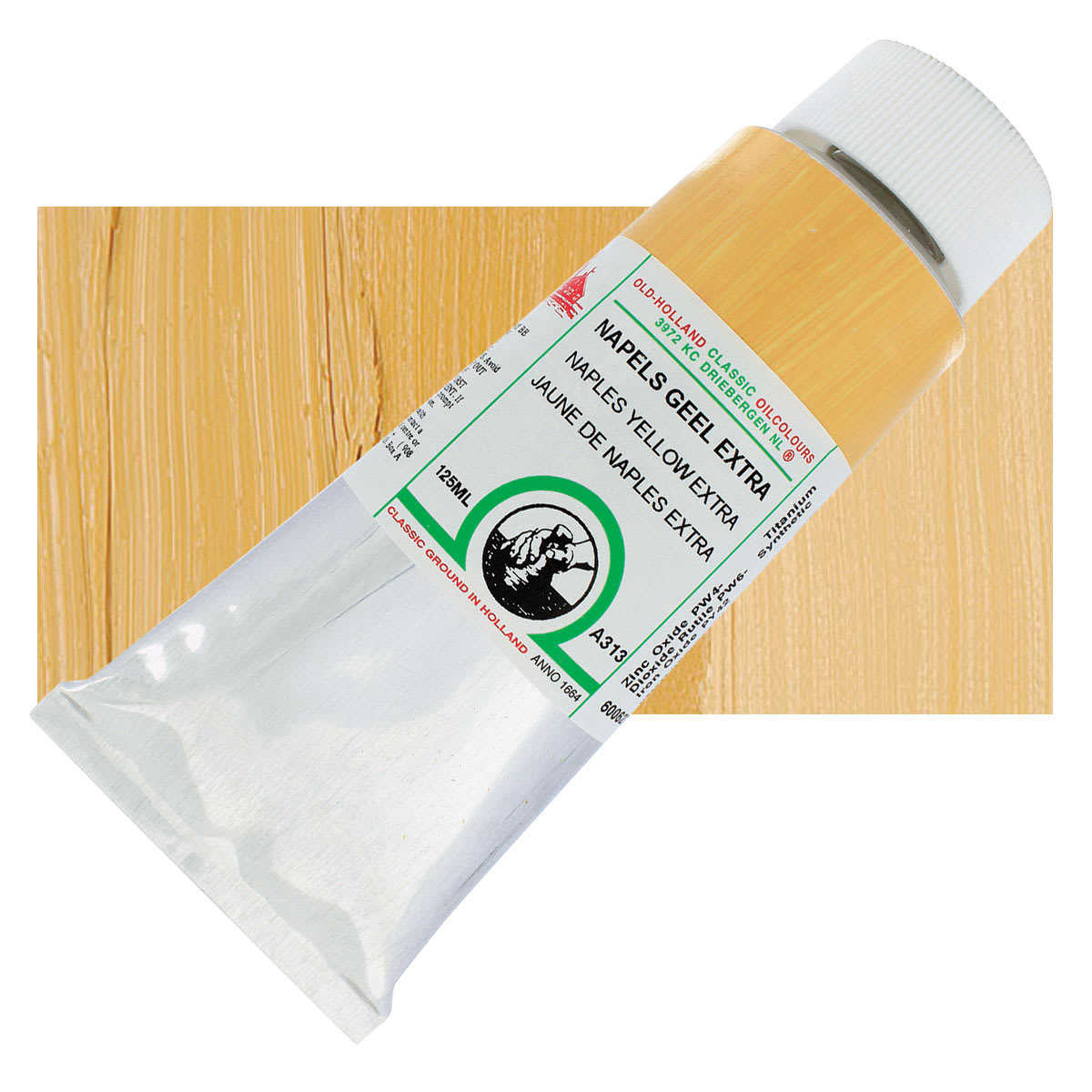Old Holland Classic Oil Color - Naples Yellow Extra, 125 ml tube and swatch