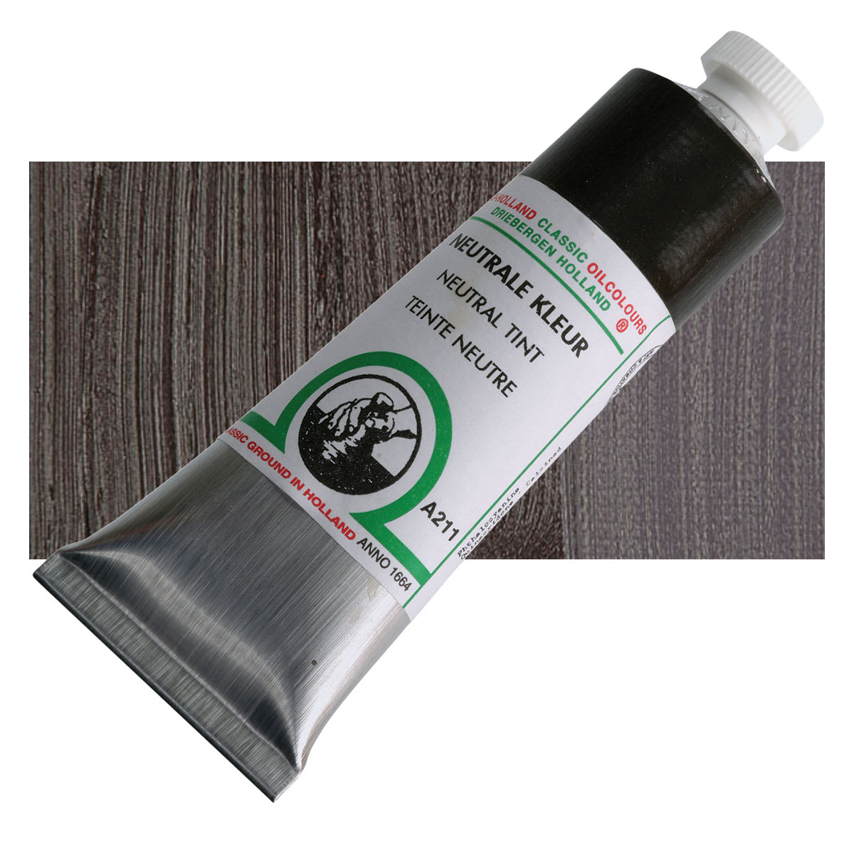 Old Holland Classic Oil Color - Neutral Tint, 40 ml tube and swatch