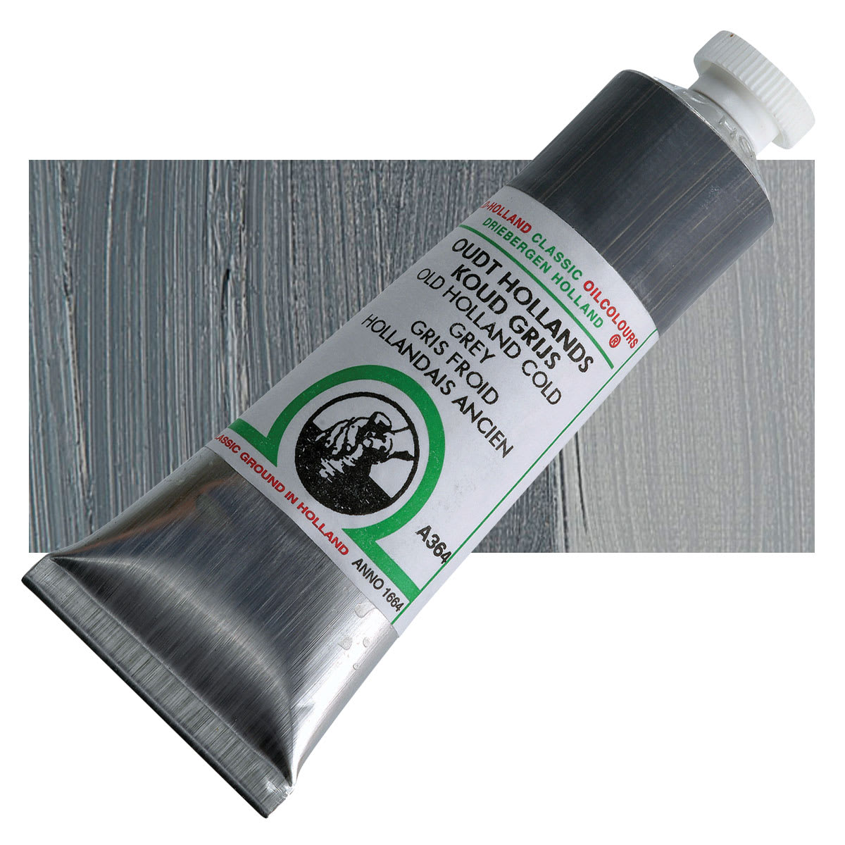 Old Holland Classic Oil Color - Old Holland Cold Grey, 40 ml tube and swatch