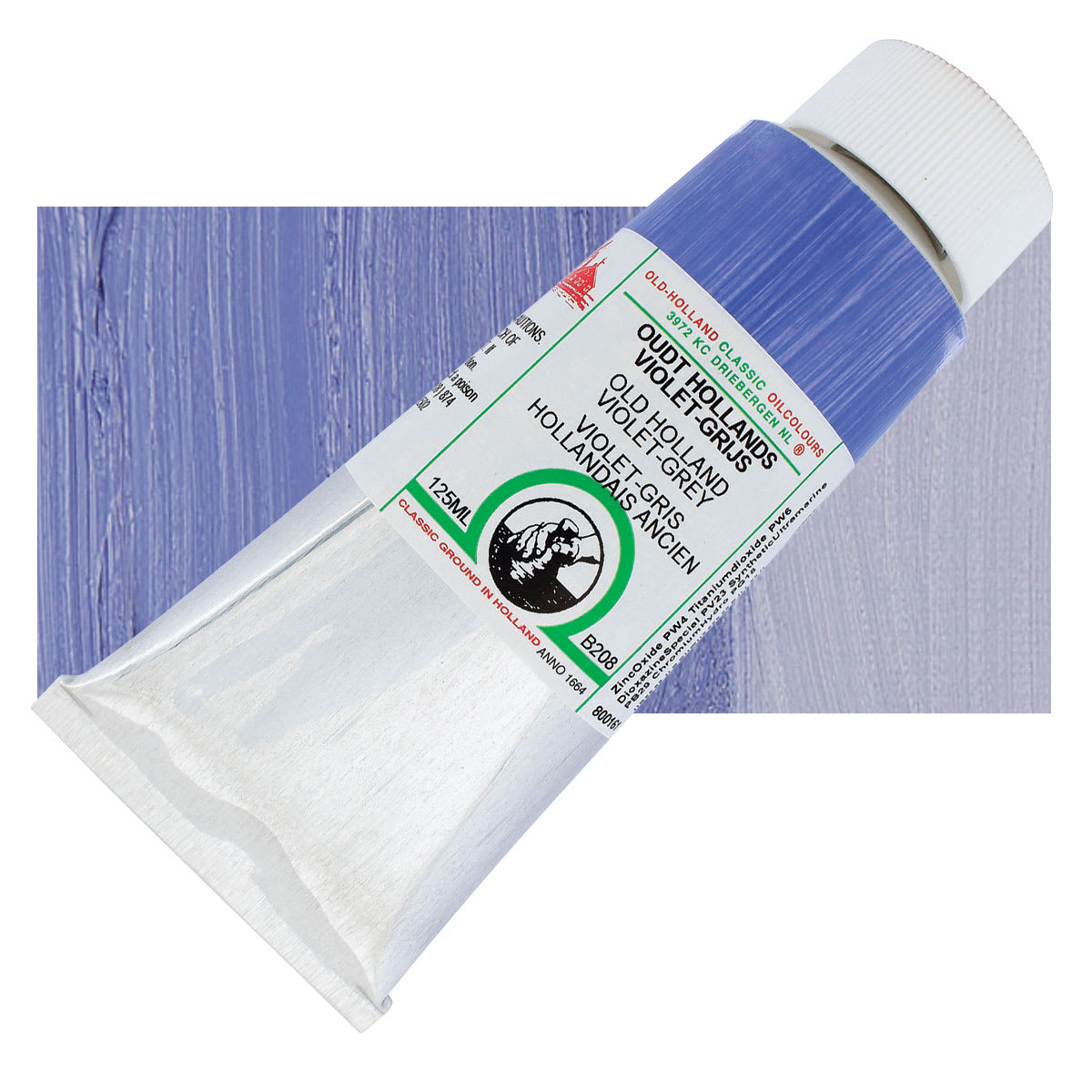 Old Holland Classic Oil Color - Old Holland Violet Grey, 125 ml tube and swatch