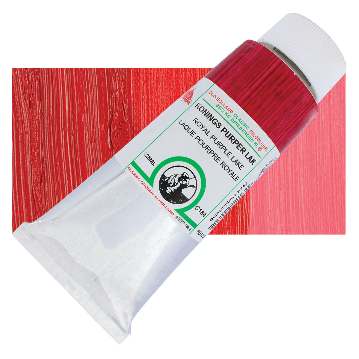 Old Holland Classic Oil Color - Royal Purple Lake, 125 ml tube and swatch