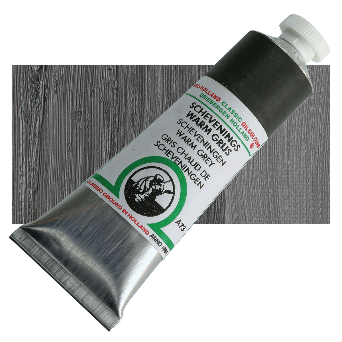 Old Holland Classic Oil Color - Scheveningen Warm Grey, 40 ml tube and swatch