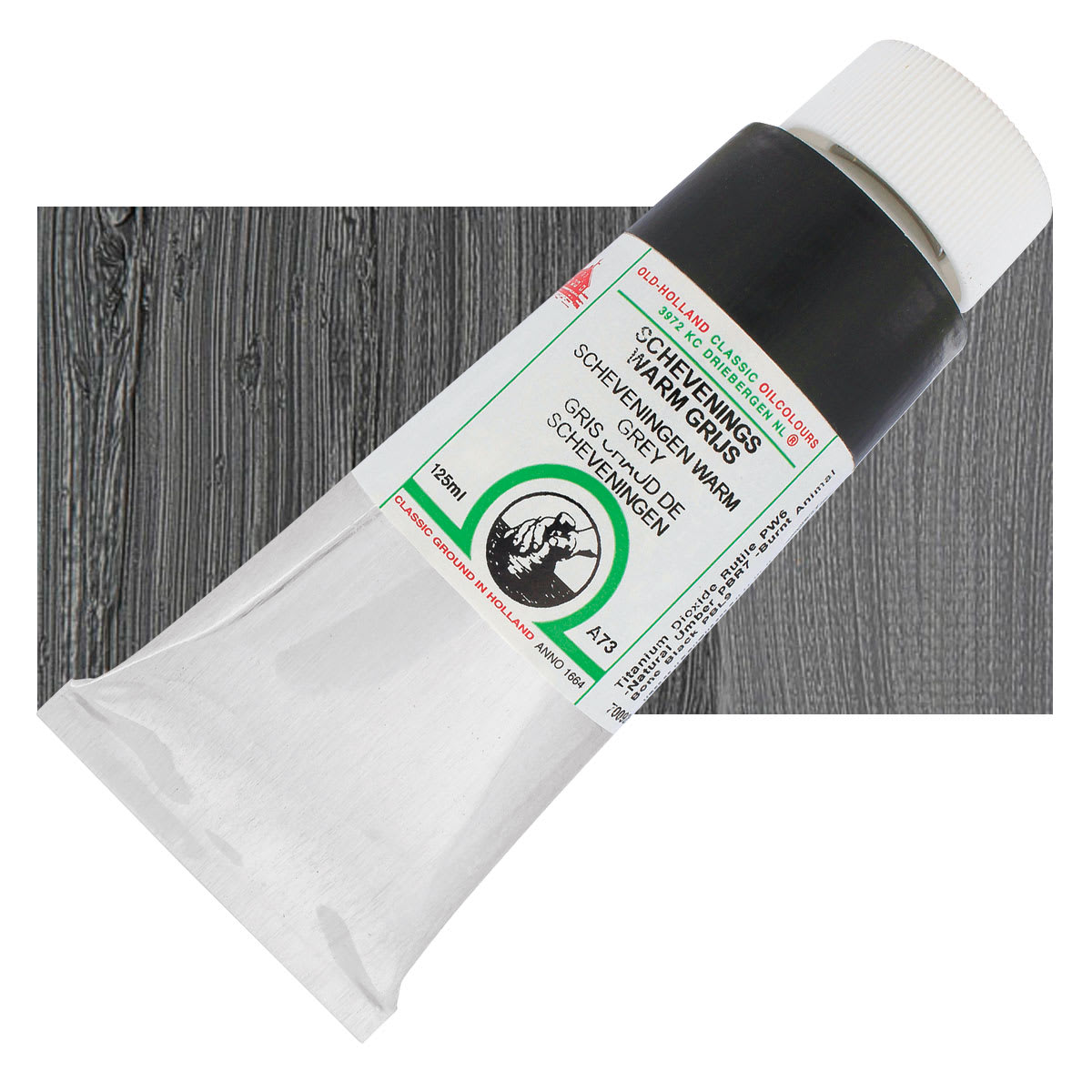 Old Holland Classic Oil Color - Scheveningen Warm Grey, 125 ml tube and swatch
