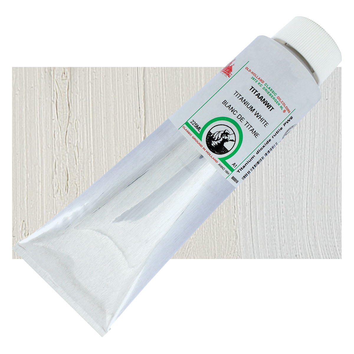 Old Holland Classic Oil Color - Titanium White, 225 ml tube and swatch