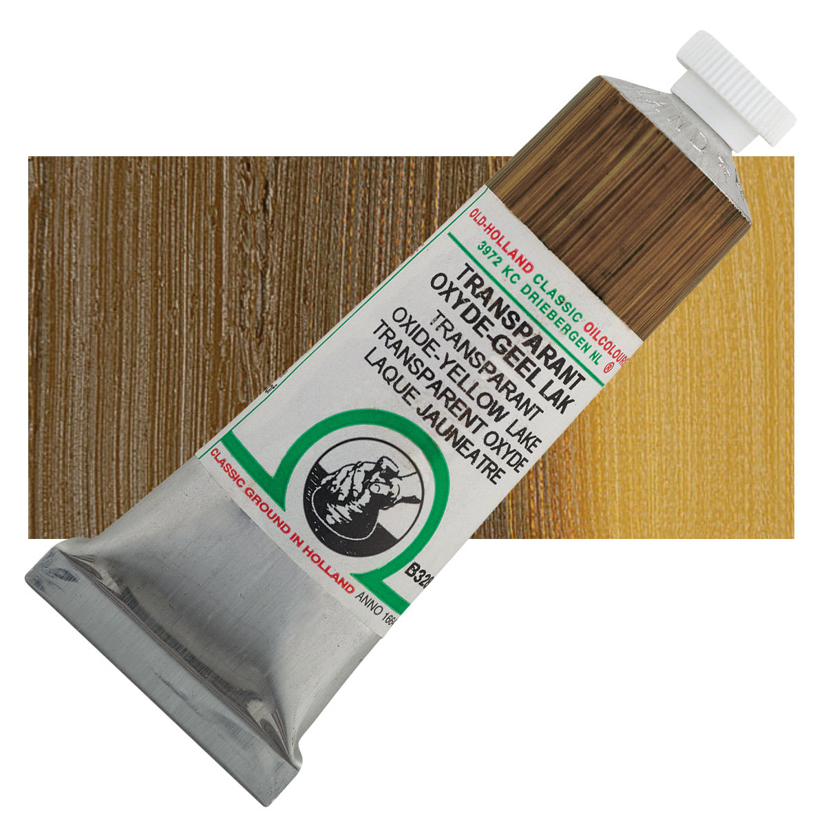 Old Holland Classic Oil Color - Transparent Oxide Yellow Lake, 40 ml tube and swatch