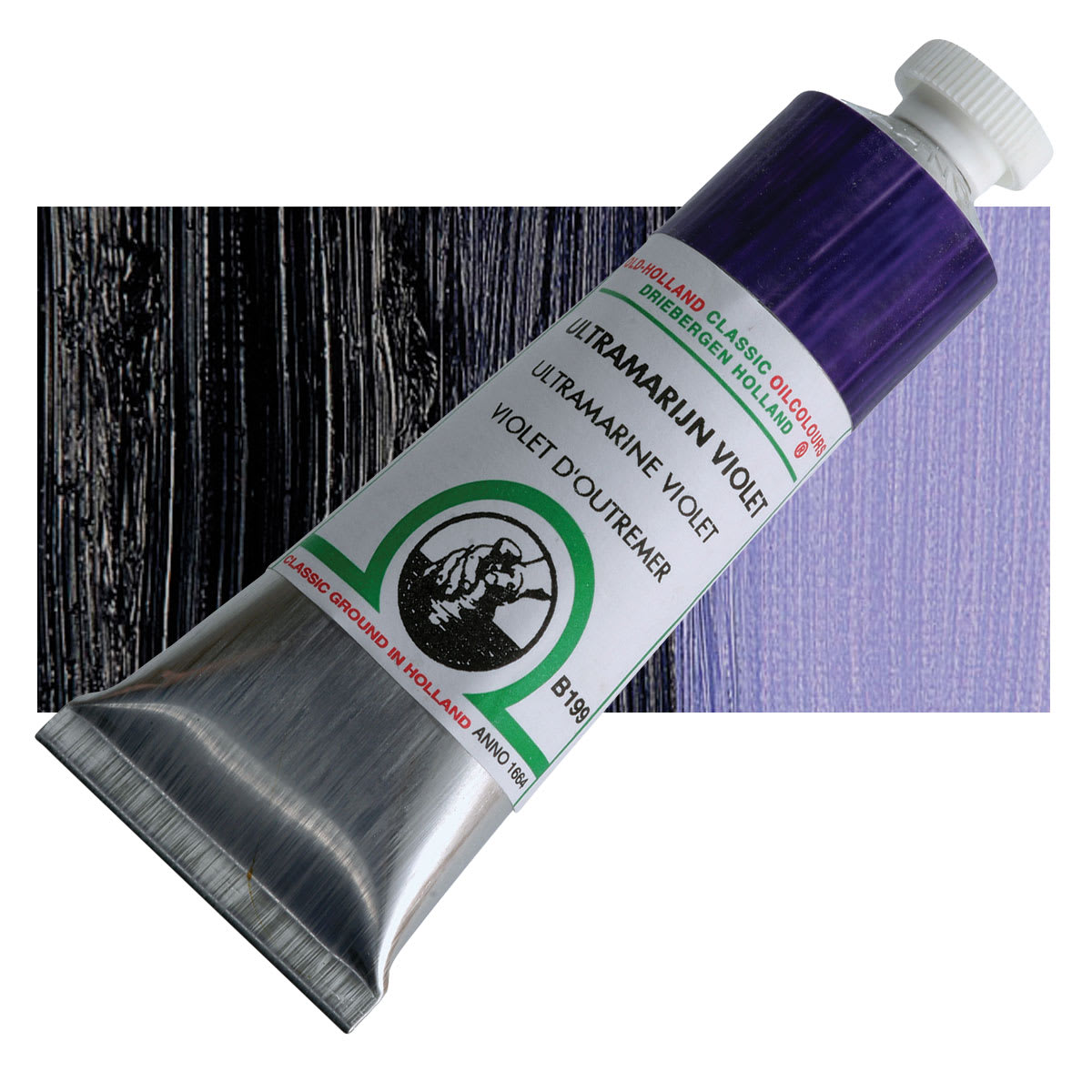 Old Holland Classic Oil Color - Ultramarine Violet, 40 ml tube and swatch