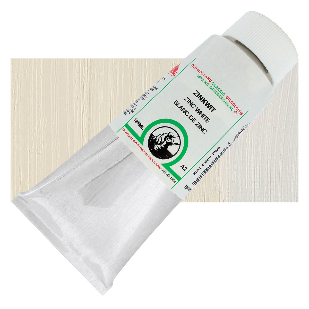 Old Holland Classic Oil Color - Zinc White, 125 ml tube and swatch