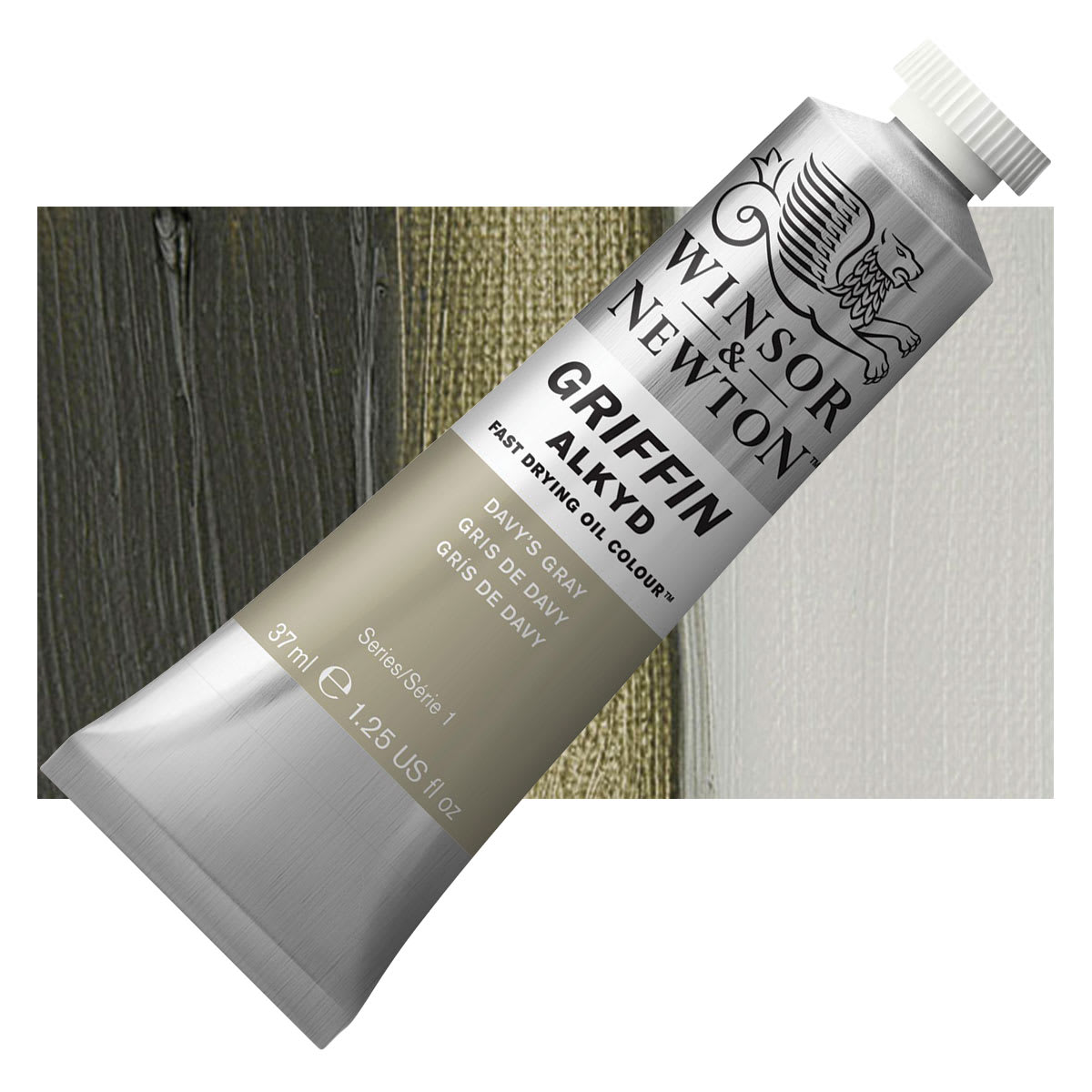 Winsor & Newton Griffin Alkyd - Davys Gray, 37 ml tube and swatch