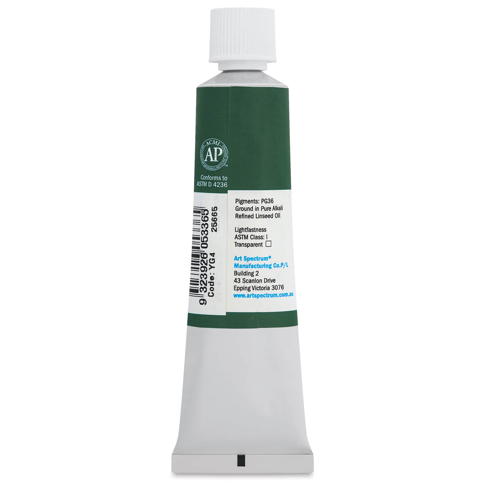 Art Spectrum Artists' Oil Paint - Phthalo Green (Yellow Shade), 40 ml back