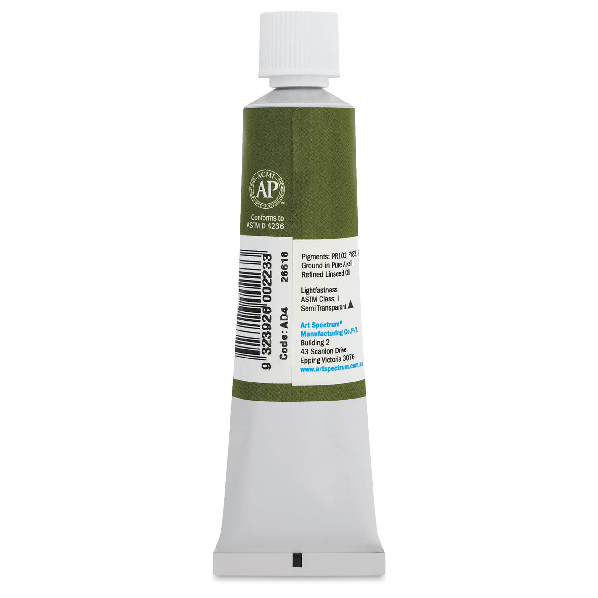 Art Spectrum Artists' Oil Paint - Australian Leaf Green Dark, 40 ml back
