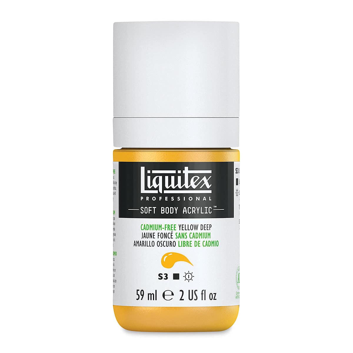 Liquitex Soft Body Artist Acrylics - Cadmium Free Yellow Deep, 59 ml bottle