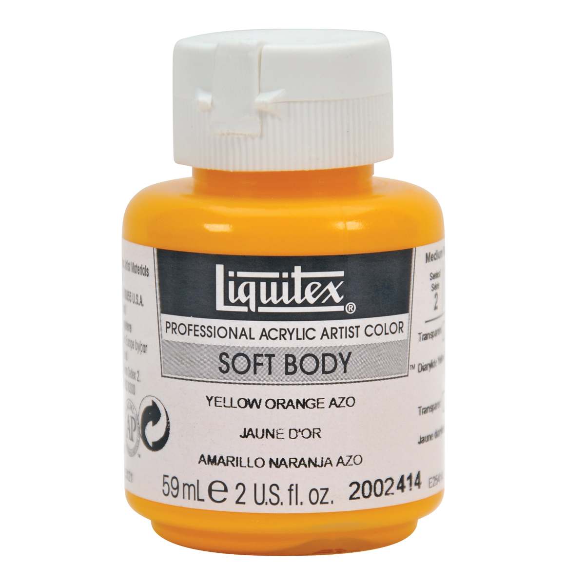 Professional Soft Body Acrylic Colors Yellow Orange Azo