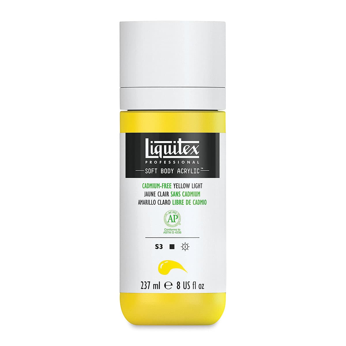 Liquitex Soft Body Artist Acrylics - Cadmium-Free Yellow Light, 237 ml