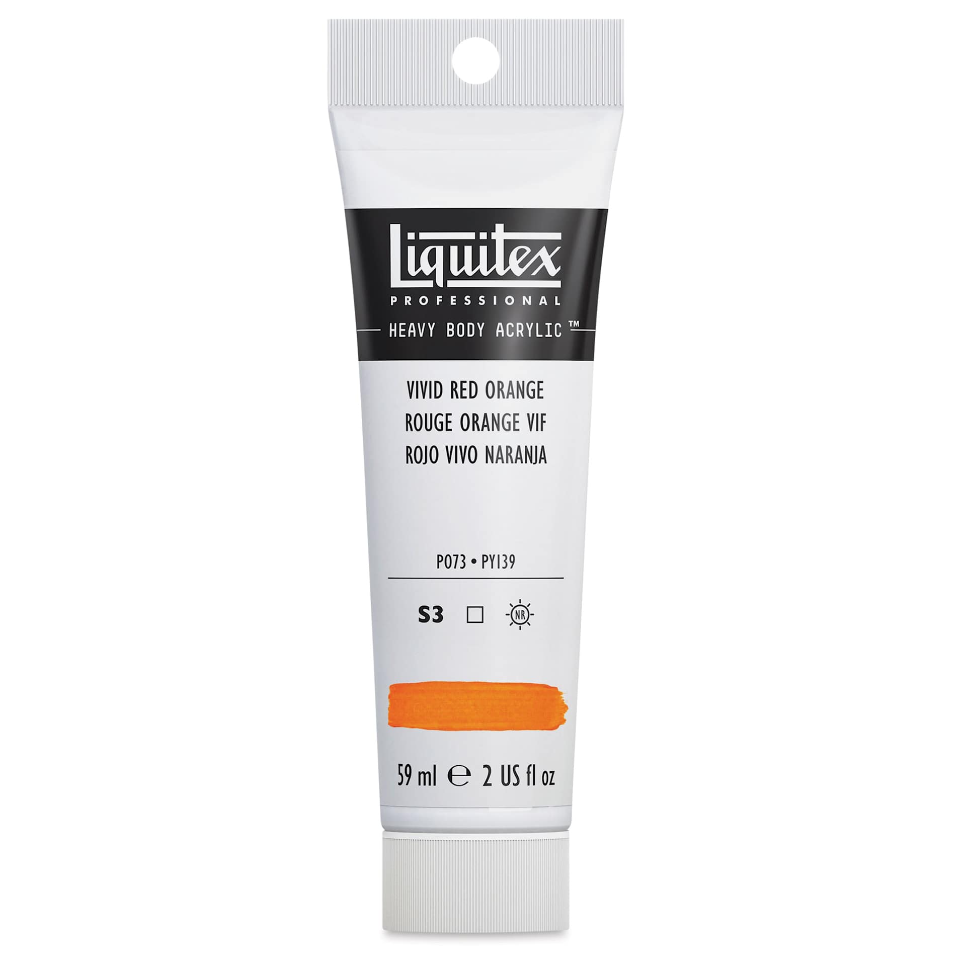 Liquitex Heavy Body Artist Acrylics - Vivid Red Orange, 2 oz Tube