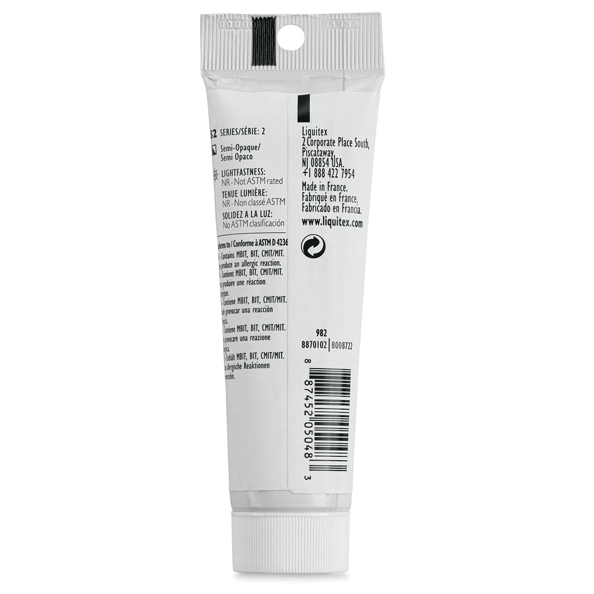 Liquitex Professional Heavy Body Acrylic Paint - Fluorescent Orange, 59 ml, Tube (Back)