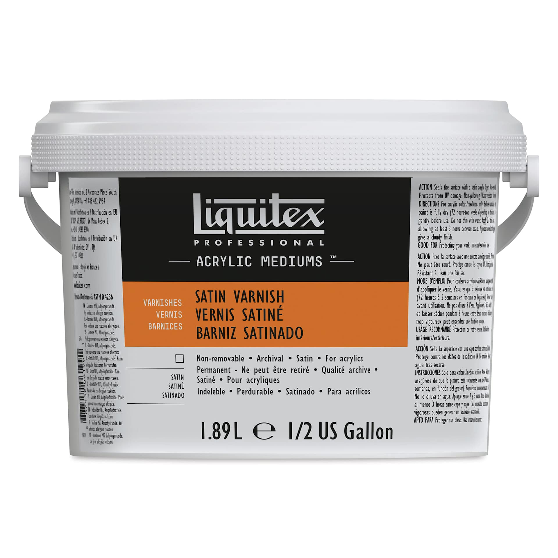 Liquitex Acrylic Varnish - Satin, 1.89 L, Bucket