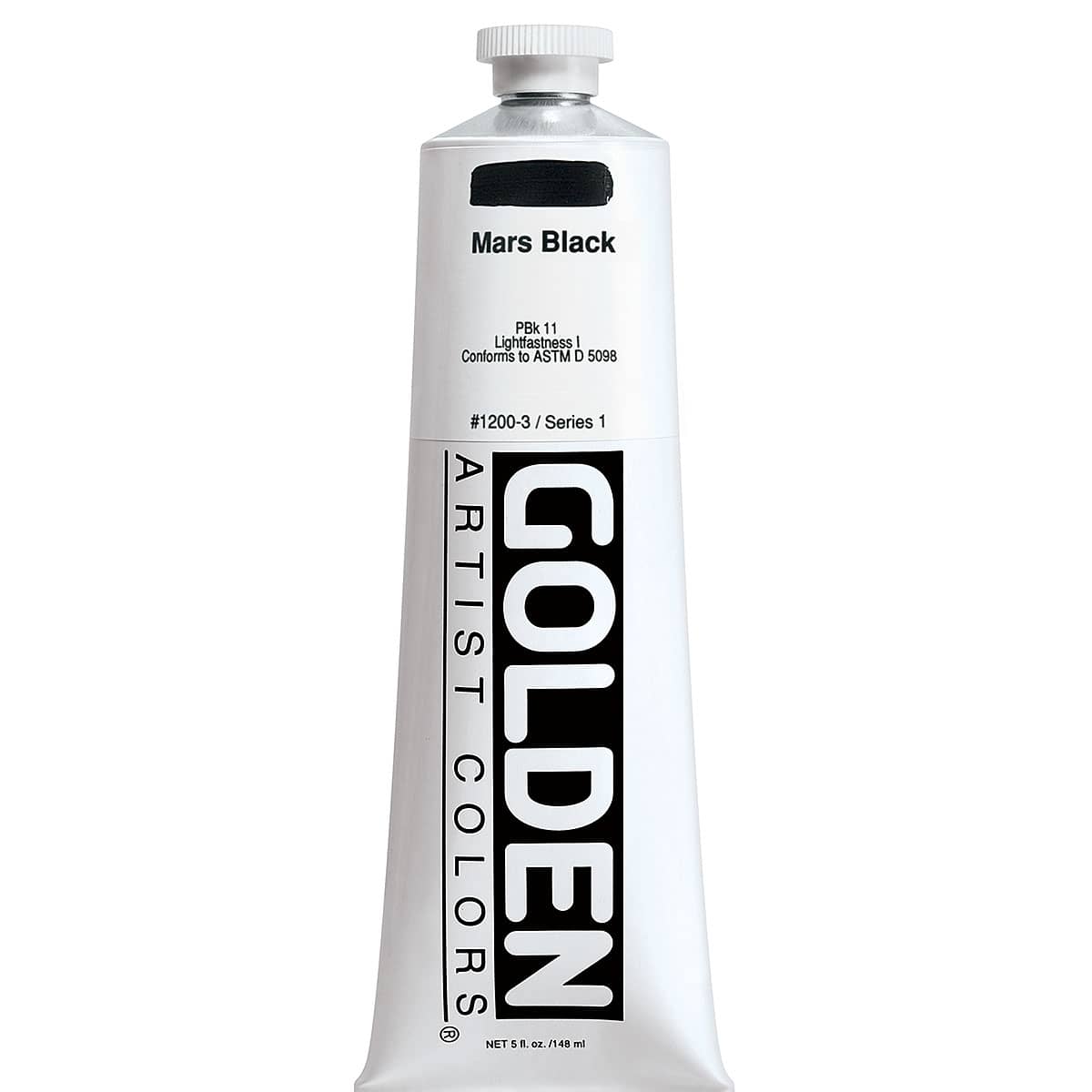 Golden Heavy Body Artist Acrylics - Mars Black, 5 oz Tube