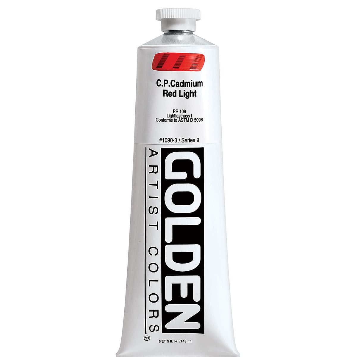 Golden Heavy Body Artist Acrylics - Cadmium Red Light, 5 oz tube