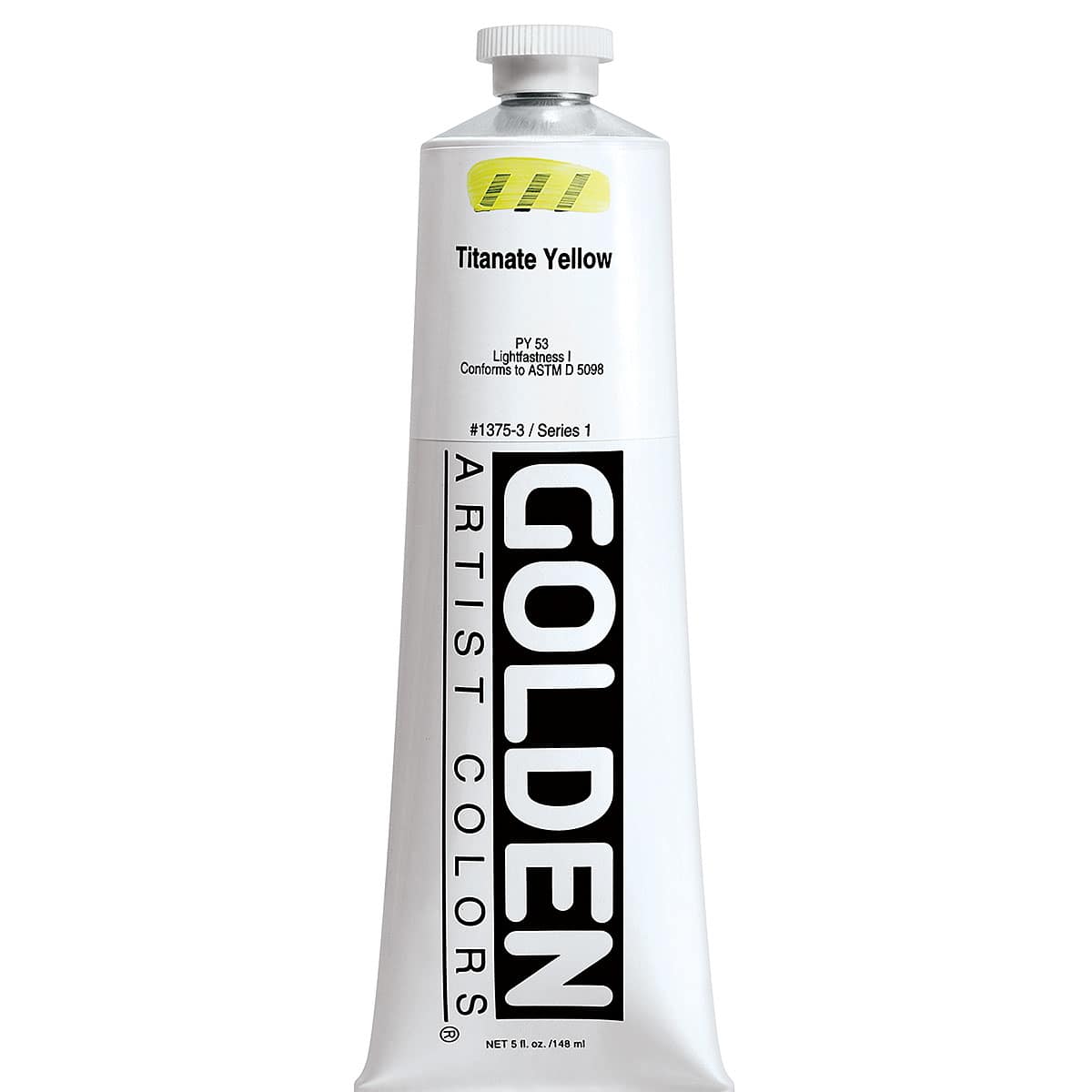 Golden Heavy Body Artist Acrylics - Titanate Yellow, 5 oz tube