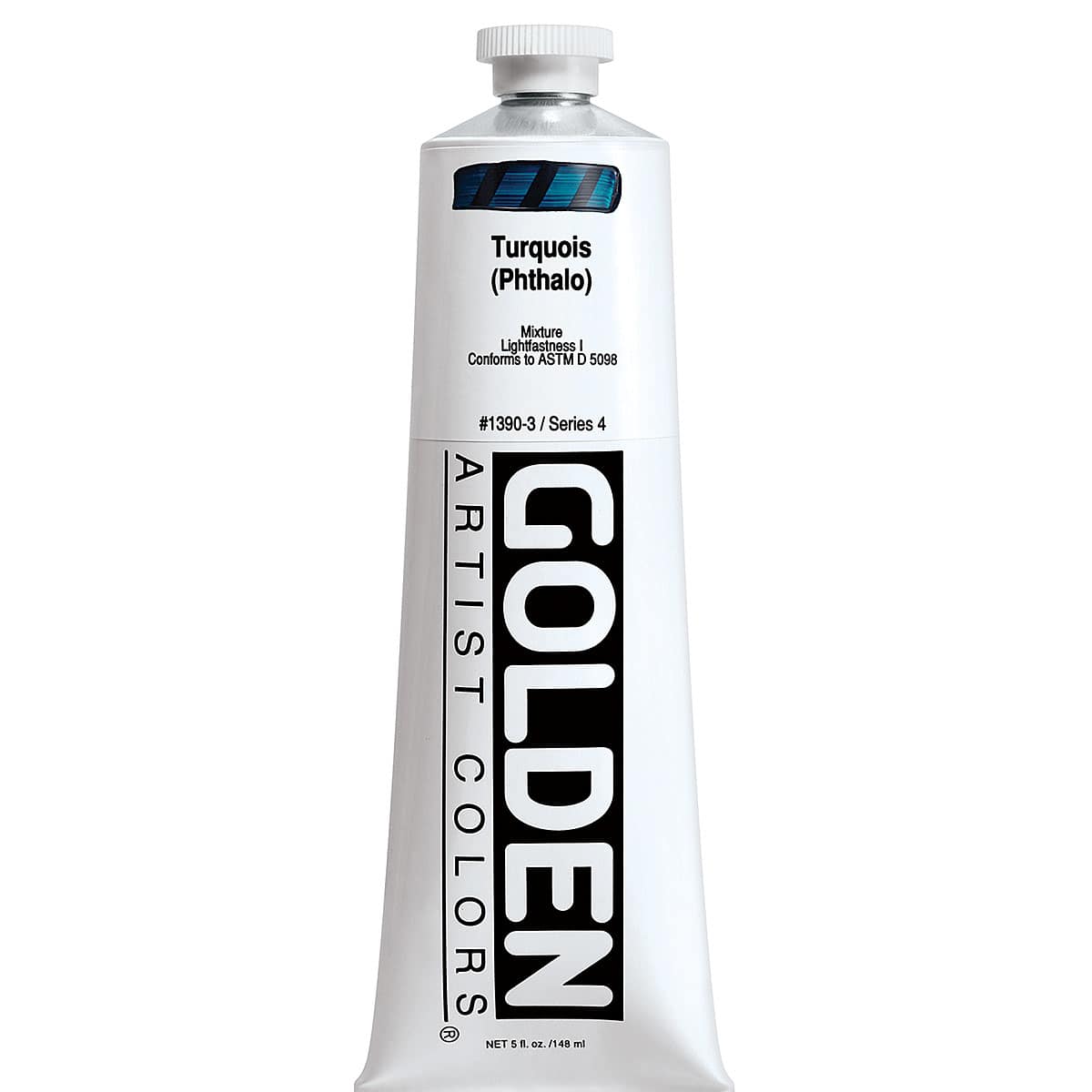Golden Heavy Body Artist Acrylics - Turquoise (Phthalo), 5 oz Tube