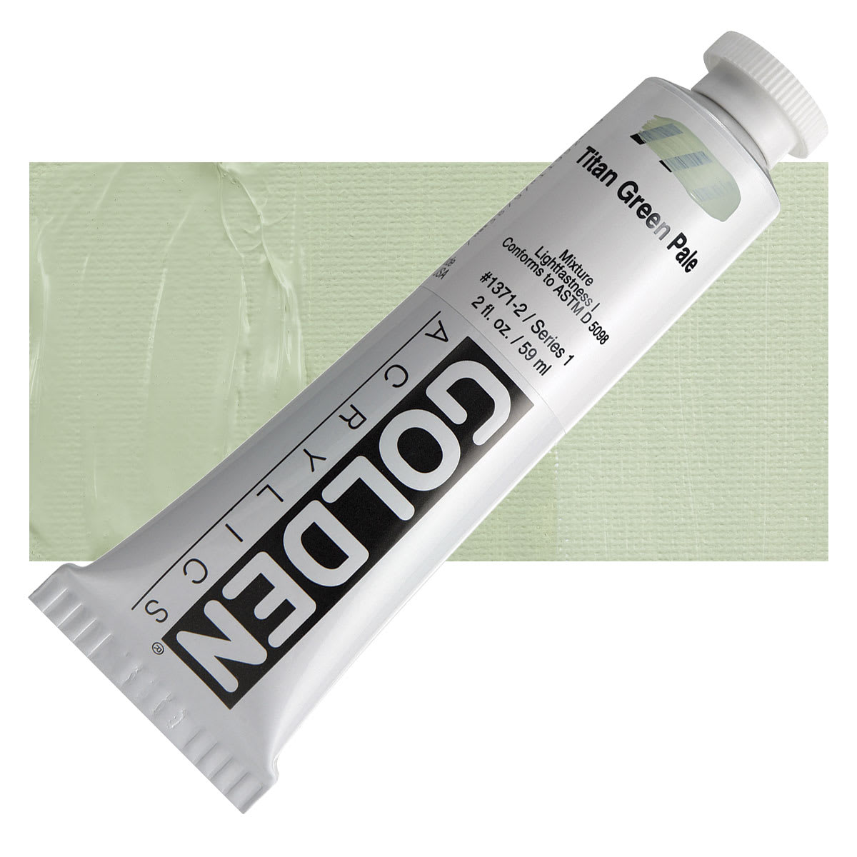 Golden Heavy Body Artist Acrylic - Titan Green Pale, 2 oz and swatch